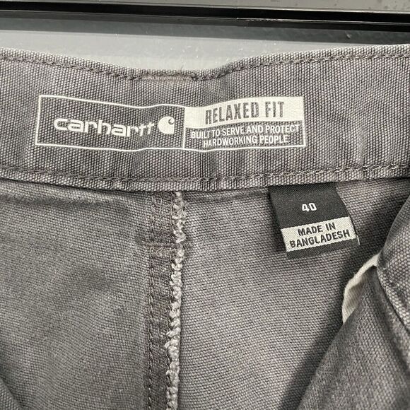 Carhartt‎ Shorts Mens 40 Relaxed Fit Gray Carpenter Work Canvas Rugged Flex - Picture 8 of 10